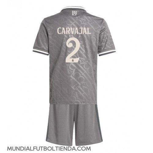 Camiseta Real Madrid Daniel Carvajal #2 Tercera Equipación Replica 2024-25 para niños mangas cortas (+ Pantalones cortos)